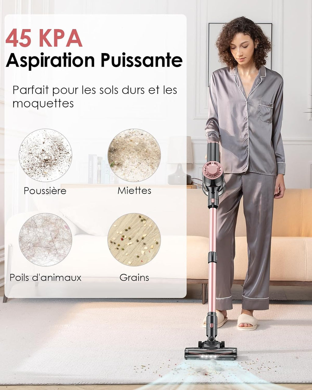 HomeLova | Aspirateur Sans Fil Rose